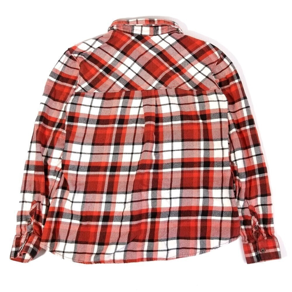 Columbia Flannel Button Down Long Sleeve Shirt Jacket Shacket Red Plaid Women XS - Picture 5 of 6
